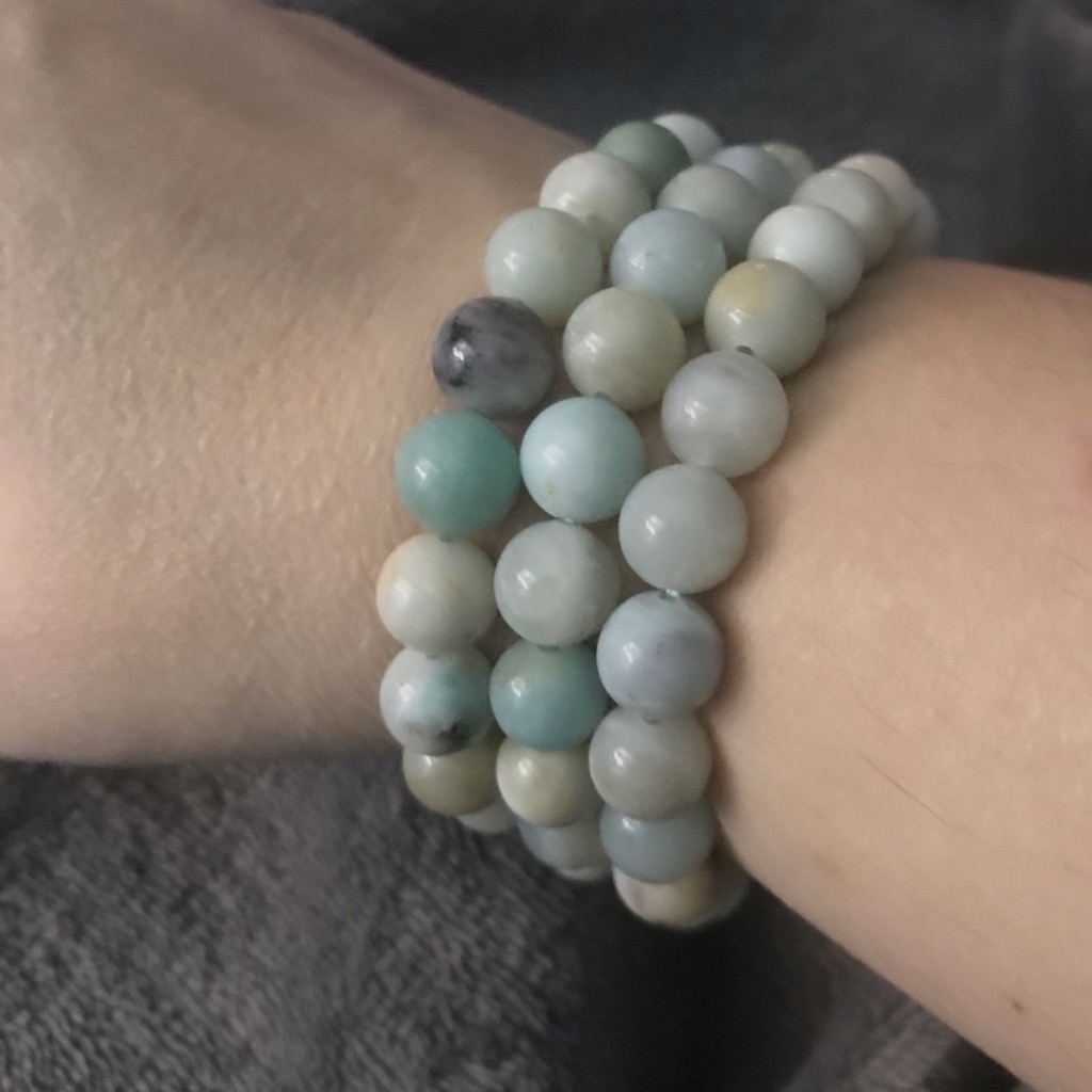 Flower Amazonite 3 Stack Bracelets